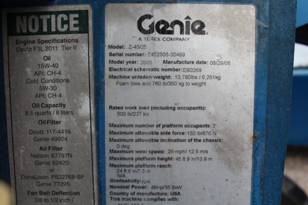 Genie Z-45/25 Articulated Boom Lift - Image 6