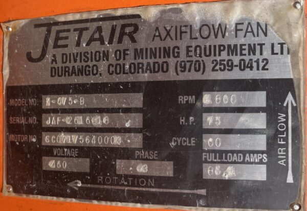 Jet Air 75 HP Fan - Image 2