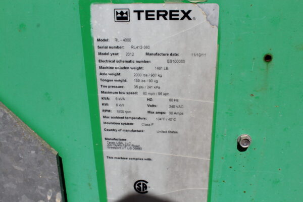 Terex RL-4000 Light Plant - Image 4