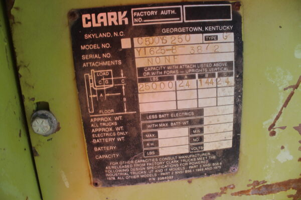Clark C500YS250 Forklift - Image 5