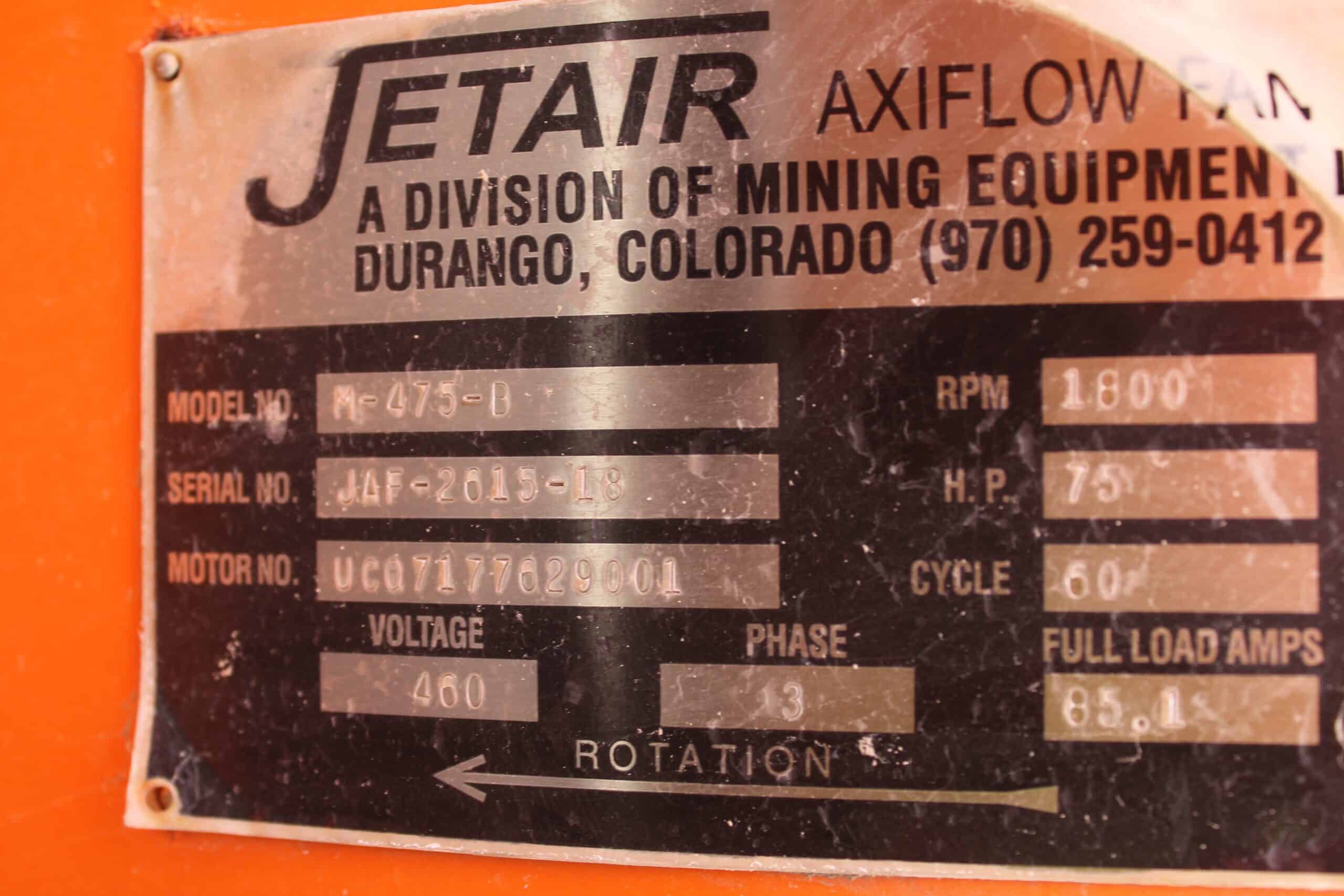 Jet Air Fan - Model M-475-B - Image 2