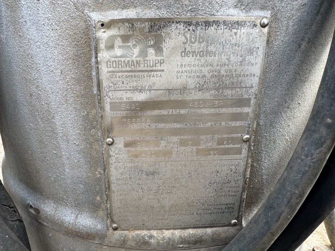 Gorman Rupp Submersible Pump - Model S4A1 - Image 4