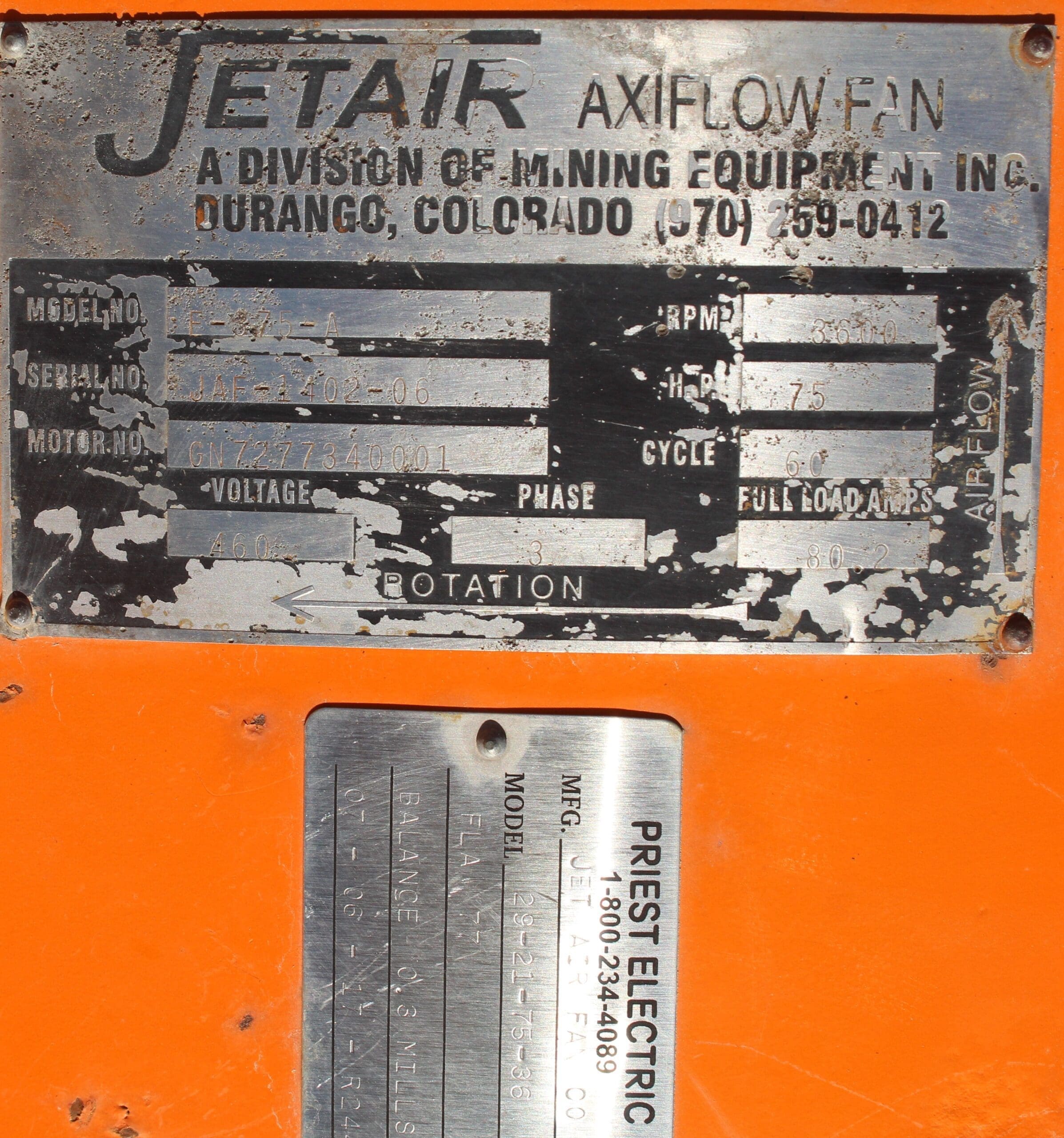 Jet Air Fan - Model E-375-A - Image 2